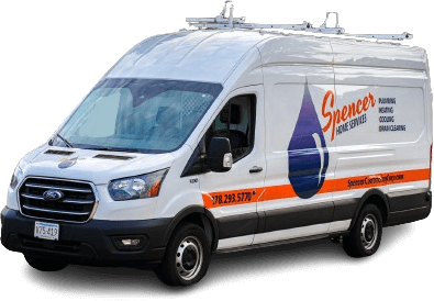 Plumbing services truck in Beverly