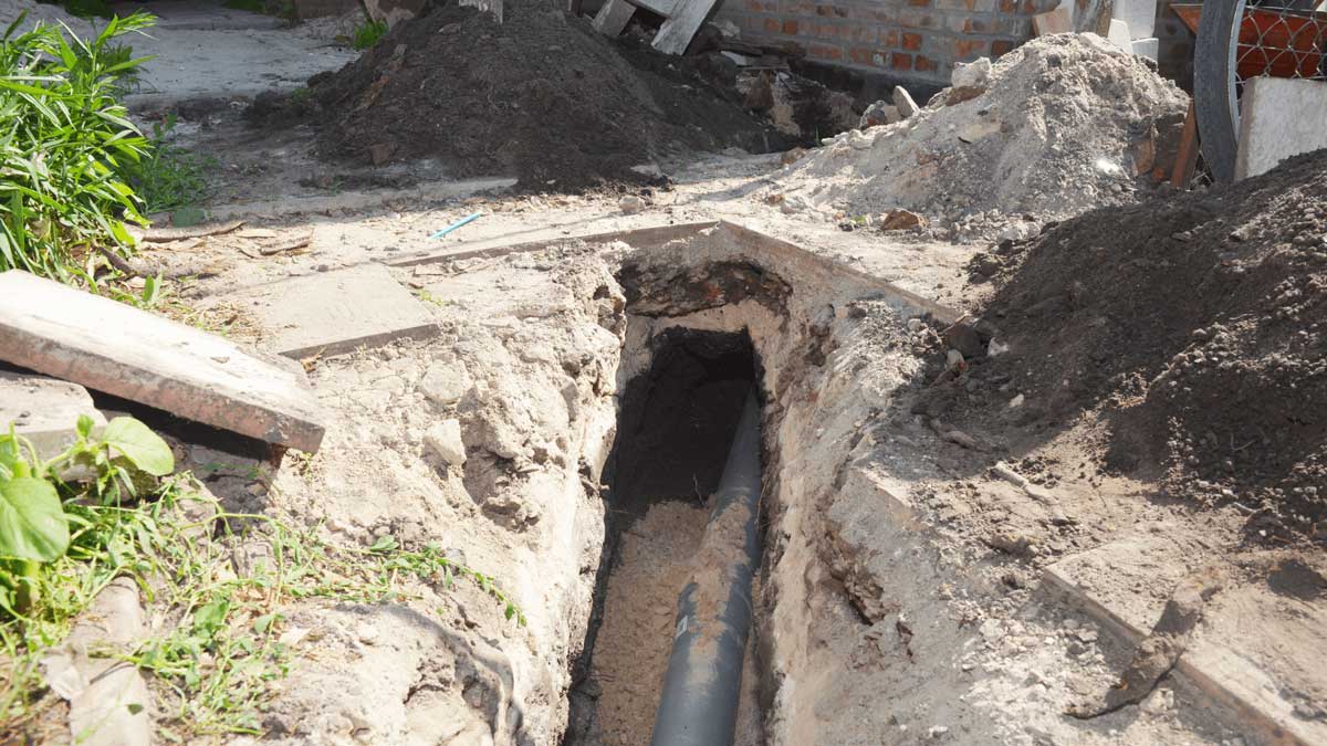 Repairing a Broken Sewer Line