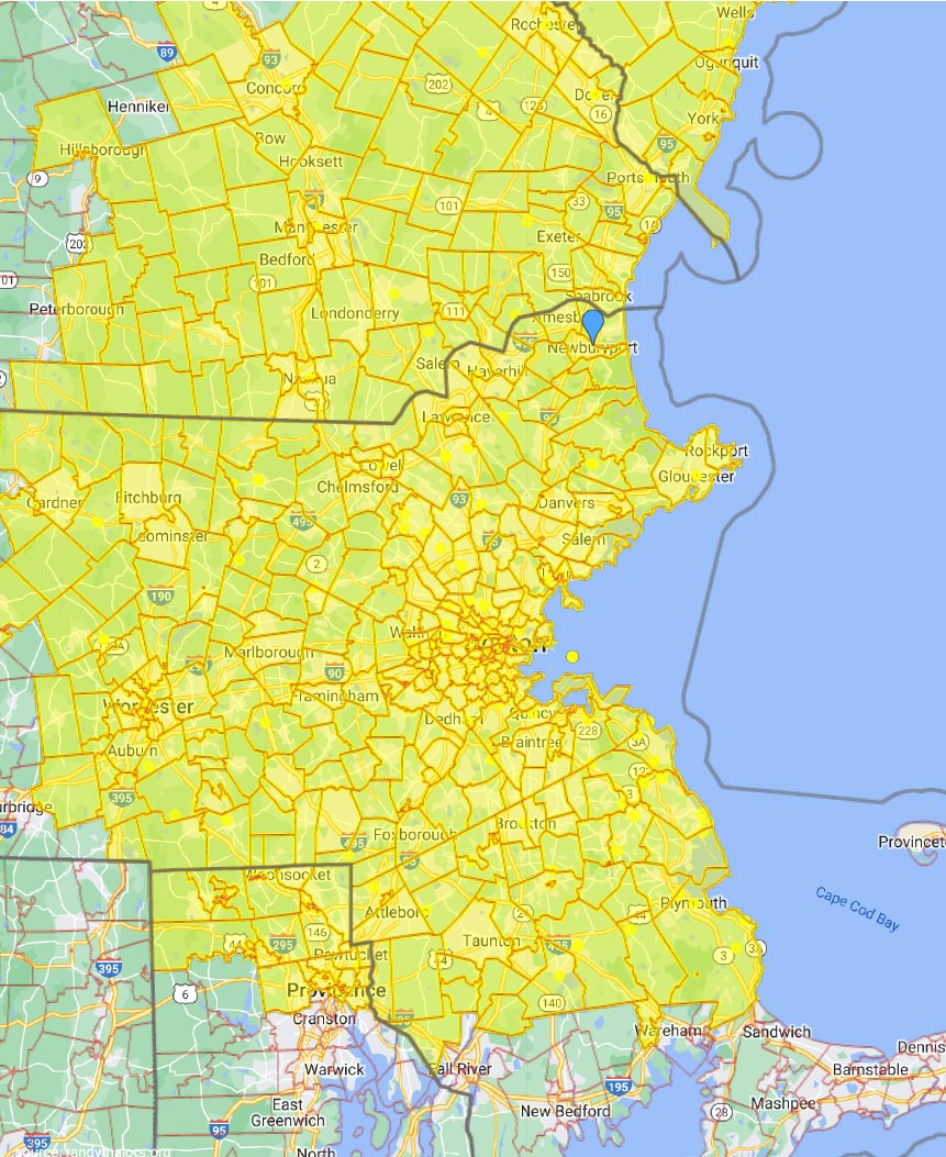 Trenchless Repairs Service Area Map